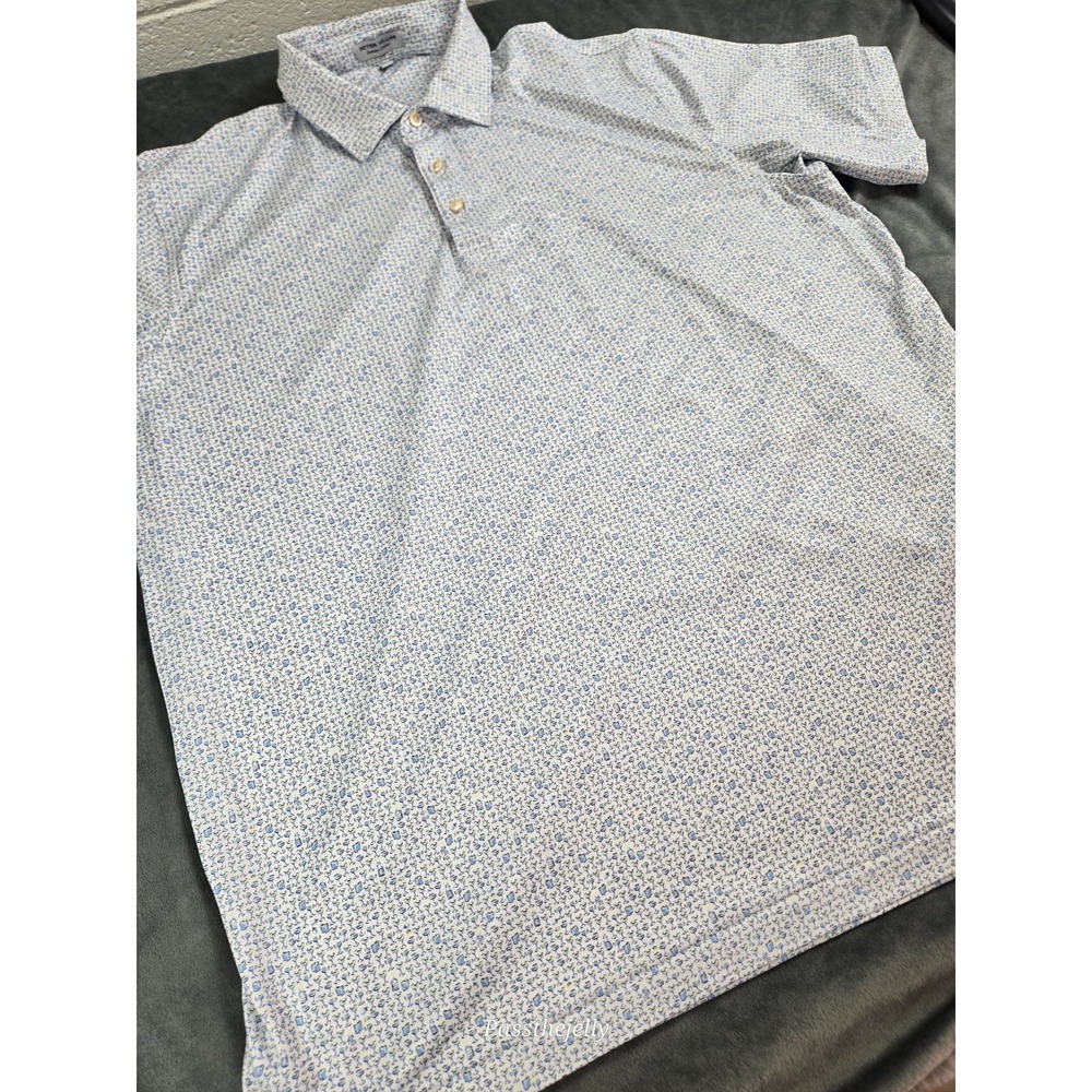 Peter Millar Light Blue Patterned Polo - Picture 5 of 9